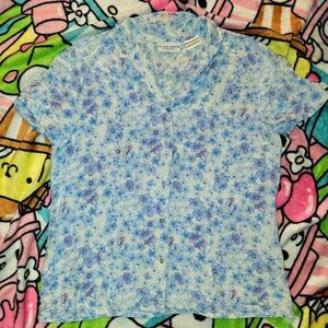 Jaclyn-smith Women's White and Blue Blouse